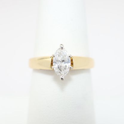 Picture of 14k Yellow Gold, Marquise Brilliant Cut Diamond Solitaire Engagement Ring