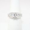 Picture of 14k White Gold, Emerald Cut Diamond & Diamond Cluster Accented Engagement Ring