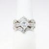 Picture of 14k White Gold, Square Modified Brilliant Cut & Diamond Cluster Accented Two-Piece Bridal Ring Set