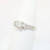 Picture of 18k White Gold, Square Modified Brilliant Cut & Diamond Cluster Accented Engagement Ring