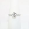 Picture of 14k White Gold, Round Brilliant Cut & Diamond Cluster Accented Engagement Ring