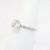 Picture of 14k White Gold, Round Brilliant Cut & Diamond Cluster Accented Engagement Ring