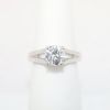 Picture of 14k White Gold, Round Brilliant Cut Diamond Solitaire Split Shank Engagement Ring