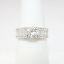 Picture of 14k White Gold, Round Brilliant Cut & Diamond Cluster Accented Engagement Ring