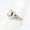 Picture of 14k White Gold, Round Brilliant Cut & Diamond Cluster Accented Two-Piece Bridal Ring Set