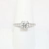 Picture of 14k White Gold, Round Brilliant Cut Solitaire & Diamond Cluster Accented Engagement Ring