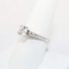 Picture of 14k White Gold, Round Brilliant Cut Solitaire & Diamond Cluster Accented Engagement Ring