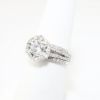 Picture of 14k White Gold, Round Brilliant Cut & Diamond Cluster Accented Two-Piece Bridal Ring Set