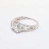 Picture of 14k White Gold, Round Brilliant Cut & Diamond Cluster Accented Two-Piece Bridal Ring Set