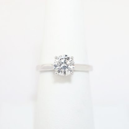 Picture of 14k White Gold & Round Brilliant Cut Diamond Solitaire Engagement Ring