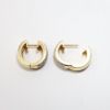Picture of 14k Yellow Gold & Diamond Cluster Huggie Hoop Earrings
