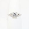 Picture of 14k White Gold, Transitional Round Brilliant Cut & Diamond Cluster Accented Engagement Ring