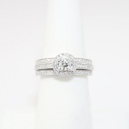 Picture of 14k White Gold & Round Brilliant Cut Multi Row Diamond Engagement Ring