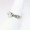 Picture of 14k White Gold Round, Brilliant Cut & Diamond Cluster Accented Engagement Ring