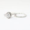 Picture of 14k White Gold & Round Brilliant Cut Diamond Halo Two-Piece Bridal Ring Set