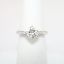 Picture of 18k White Gold, Round Brilliant Cut & Diamond Cluster Accented Engagement Ring