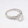 Picture of 18k White Gold, Round Brilliant Cut & Diamond Cluster Accented Engagement Ring