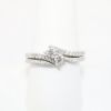 Picture of 14k White Gold & Diamond Cluster Two-Piece Bridal Ring Set