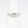 Picture of 14k White Gold, Emerald Cut & Side Stone Accented Engagement Ring