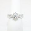 Picture of 14k White Gold, Round Brilliant Cut & Diamond Cluster Accented Engagement Ring