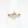 Picture of 14k Rose Gold, Brilliant Pear Cut Diamond & Diamond Accented Two-Piece Bridal Ring Set