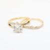 Picture of 14k Rose Gold, Brilliant Pear Cut Diamond & Diamond Accented Two-Piece Bridal Ring Set