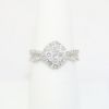 Picture of 14k White Gold & 1.00ct Diamond Cluster Engagement Ring