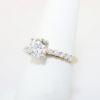 Picture of 18k White Gold, Round Brilliant Cut & Diamond Cluster Accented Engagement Ring