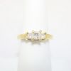 Picture of 14k Yellow Gold & Triple Square Brilliant Cut Diamond Engagement Ring