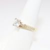 Picture of 14k Yellow Gold, Round Brilliant Cut & Diamond Cluster Accented Engagement Ring