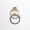 Picture of 14k White & 24k Yellow Gold Diamond Cluster Two-Piece Bridal Ring Set