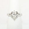 Picture of 14k White Gold & Platinum Marquise Brilliant Cut & Diamond Cluster Accented Engagement Ring
