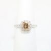 Picture of 18k White Gold & Round Brilliant Cut Brown Diamond Halo Engagement Ring