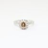 Picture of 18k White Gold & Round Brilliant Cut Brown Diamond Halo Engagement Ring