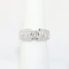 Picture of 14k White Gold, Square Modified Brilliant Cut & Diamond Cluster Accented Engagement Ring