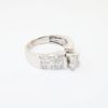 Picture of 14k White Gold, Square Modified Brilliant Cut & Diamond Cluster Accented Engagement Ring