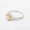 Picture of 14k White Gold & Round Brilliant Cut Yellow Diamond Halo Engagement Ring