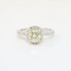 Picture of 14k White Gold & Round Brilliant Cut Yellow Diamond Halo Engagement Ring