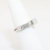Picture of 14k White Gold, Square Brilliant Cut & Diamond Cluster Accented Two-Piece Bridal Ring Set