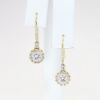 Picture of 14k Yellow Gold & Diamond Cluster Dangle Earrings