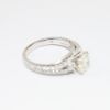 Picture of 14k White Gold, Round Brilliant Cut & Diamond Cluster Accented Two-Piece Bridal Ring Set