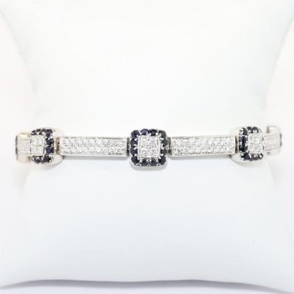 Picture of Diamond and Sapphire Bracelet, 18k White Gold