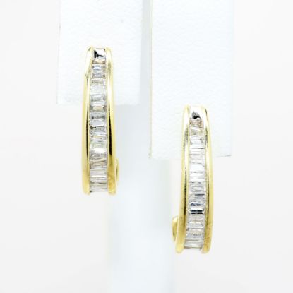 Picture of 1.00ct Baguette Diamond Earrings, 14k Yellow Gold