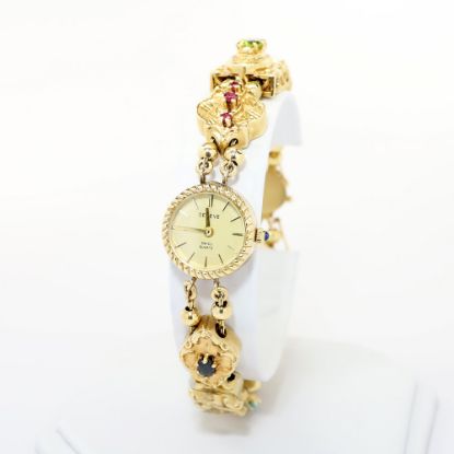 Picture of Geneve Quartz Watch on Slide Charm Bracelet, 14k Yellow Gold