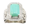 Picture of Turquoise and Diamond Ring, 18k White Gold