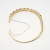 Picture of 1.0ct Garnet and Cultured Pearl Bangle Bracelet, 14k Yellow Gold