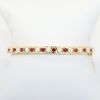 Picture of 1.0ct Garnet and Cultured Pearl Bangle Bracelet, 14k Yellow Gold