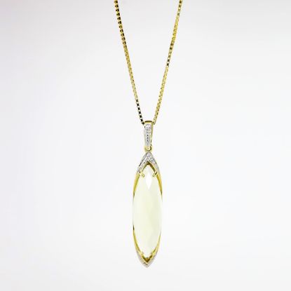 Picture of Citrine and Diamond Necklace, 14k Yellow Gold