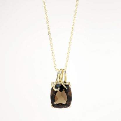 Picture of 10k Yellow Gold Smoky Quartz Pendant Necklace