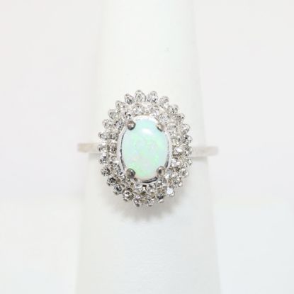 Picture of Opal and Diamond ring, 14k White Gold